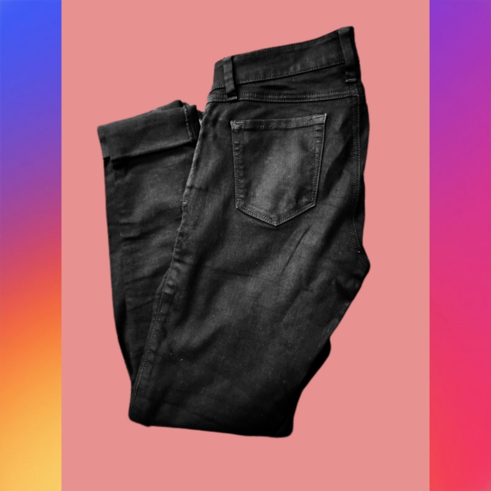 GUES LOS ANGELES BRITTNEY-SKINNY DISTRESSED BOY BLACK JEANS SIZE US  27 X REG - Picture 2 of 6